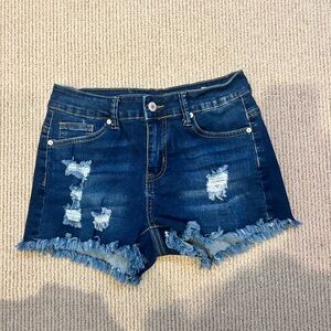 Denim Distressed Women Shorts